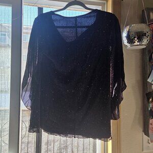 Black long sleeve glitter top